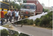 बिजली के पोल को कंटेनर ने मारी टक्कर बिजली की तारे सड़कों पर बिछी…