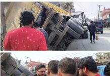 पाँवटा साहिब: सुबह के समय प्राइमरी स्कूल देवीनगर की दीवार में घुसा बेलगाम ट्राला, टला बड़ा हादसा