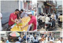 जामा मस्जिद मदरसा के बच्चों ने पिलाया शरबत, इंसानियत और भाईचारे की पेश की मिसाल
