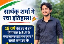 18 साल की उम्र में सार्थक शर्मा बने हिमाचल NSUI के सबसे कम उम्र के कैंपस अध्यक्ष, गैलेक्सी ITI पांवटा साहिब में दर्ज की जीत